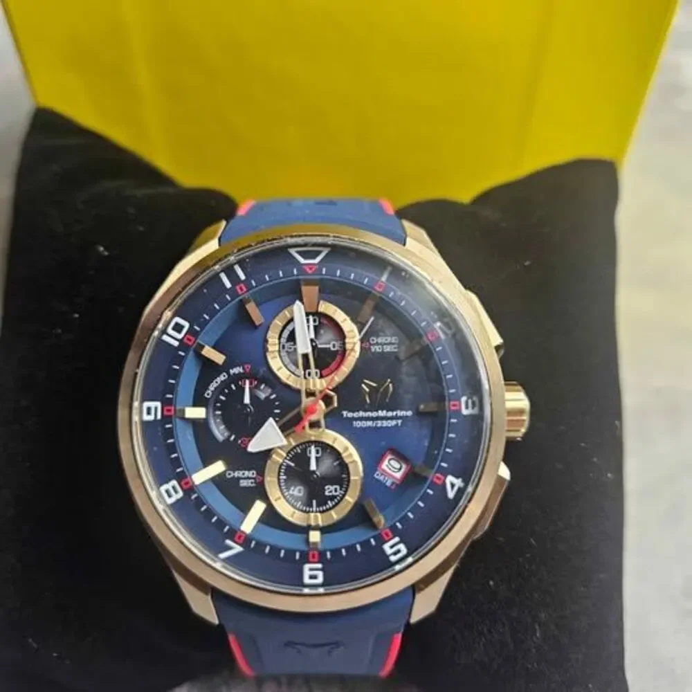TechnoMarine Ocean Quantum TM-10791 Men’s Chronograph Watch Blue/Gold 100M